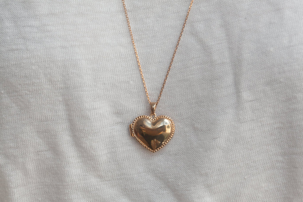Lange Kette mit Herz Foto Medaillon vergoldet | Shop Nory
