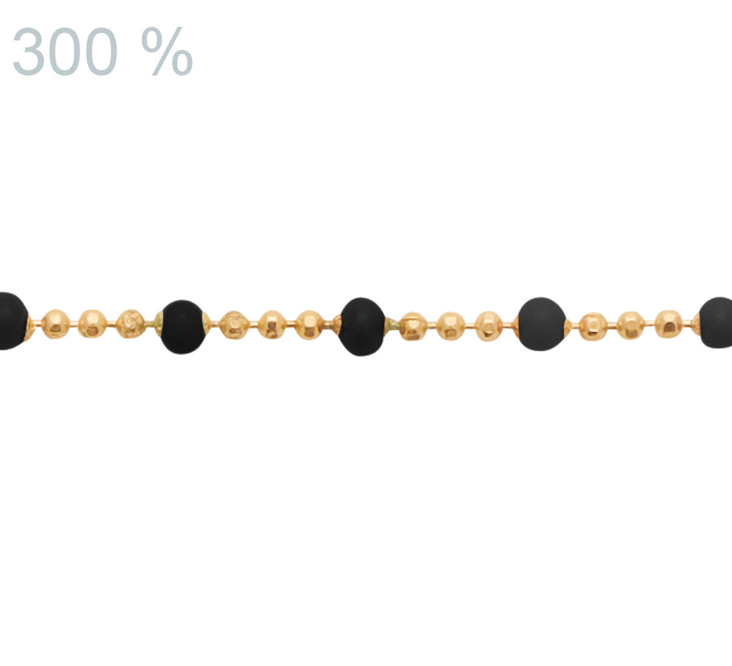 Kette mit schwarzen Perlen  - 16K vergoldet | Shop Nory