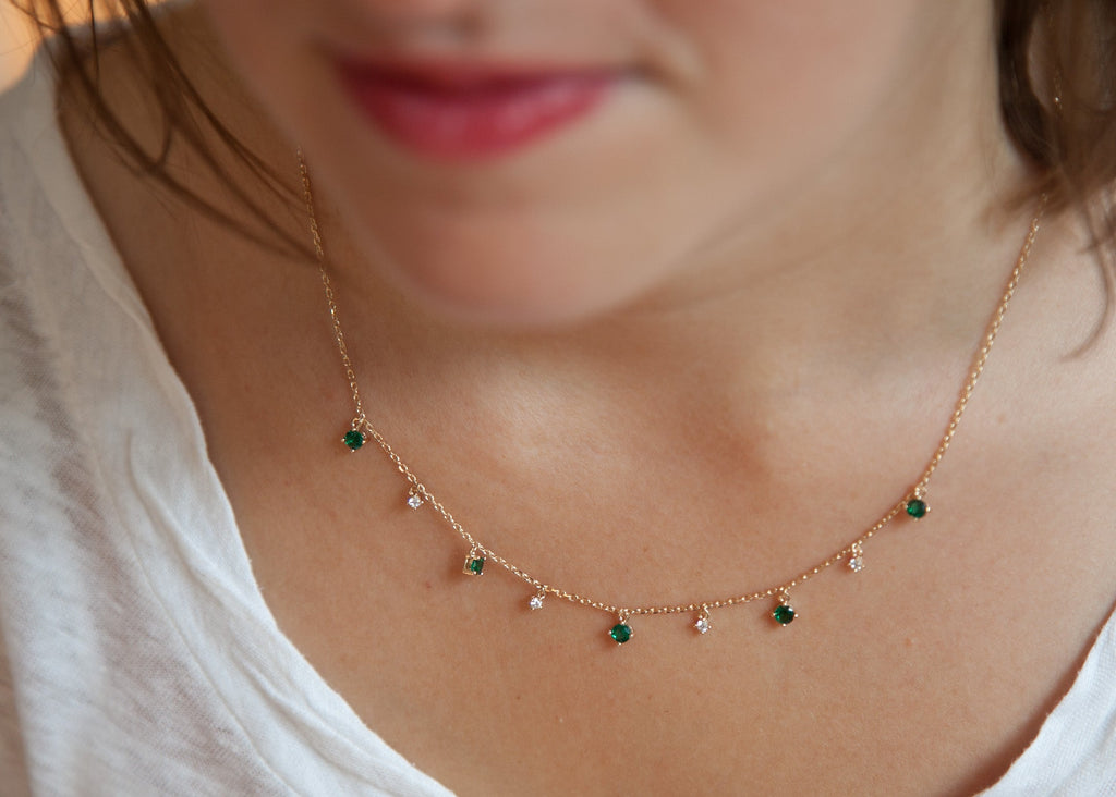 Kette Mit 9 Zirkonia-Steinchen - 18K vergoldet | Shop Nory