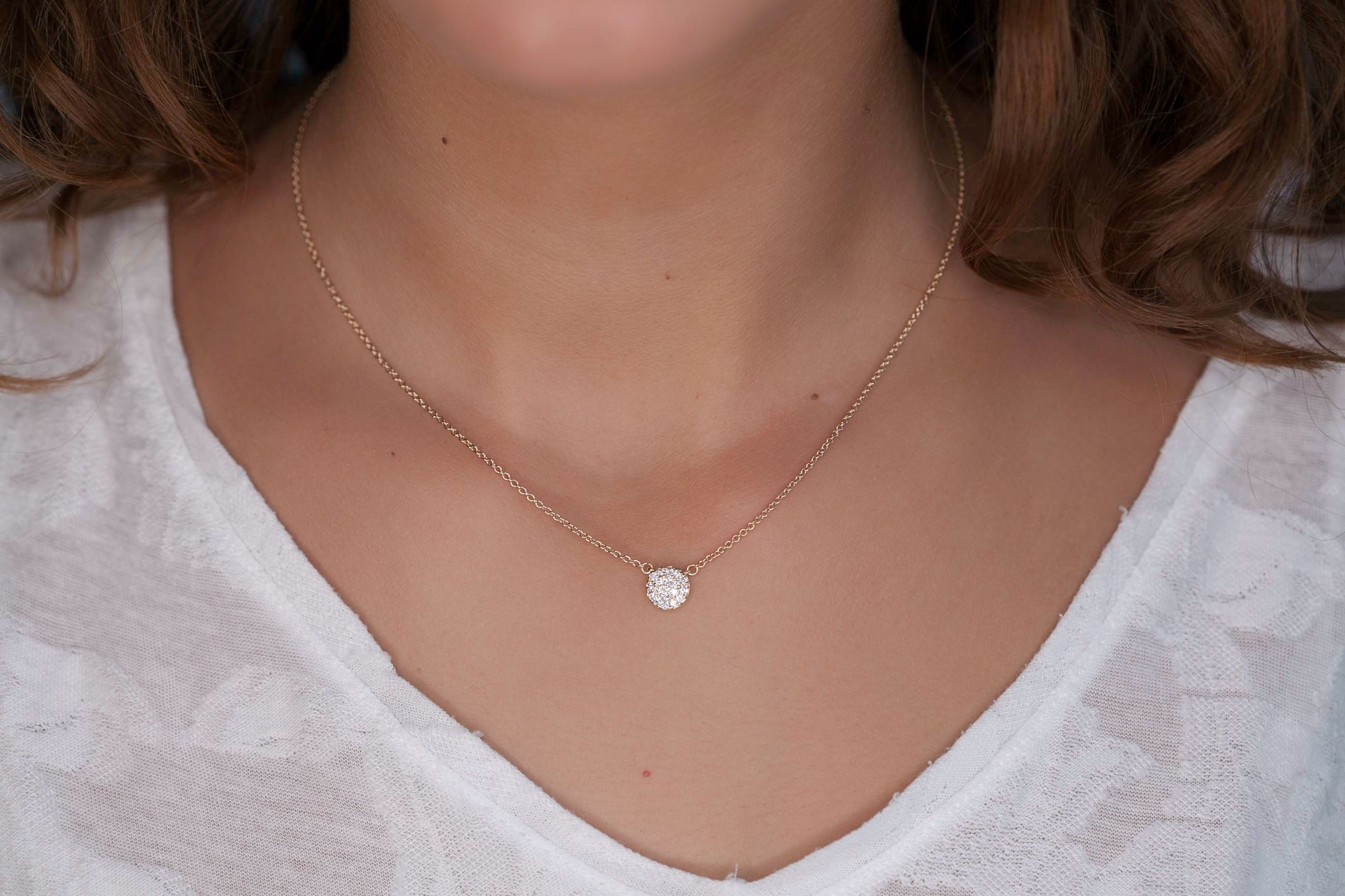 Kreiskette Plättchen mit Zirkonia - 16K vergoldet | Shop Nory