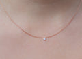Solitär Kette mit rundem Zirkonia Stein - rosé vergoldet | Shop Nory