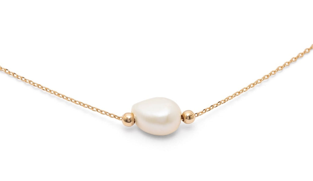 Kette mit Süßwasser-Zuchtperle, Vergoldet – Eleganz und Natürliche Schönheit | Shop Nory