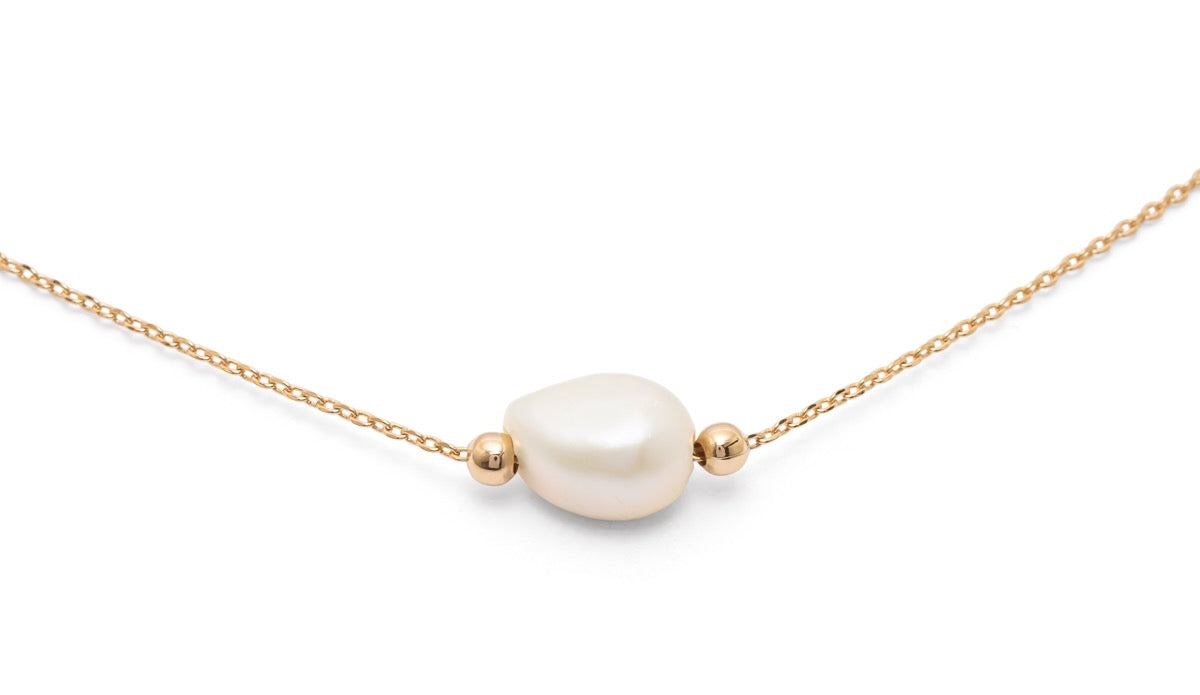 Kette mit Süßwasser-Zuchtperle, Vergoldet – Eleganz und Natürliche Schönheit | Shop Nory