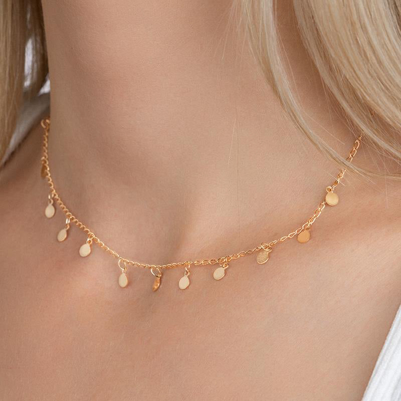 Plättchen Kette für Damen 16K vergoldet | Shop Nory