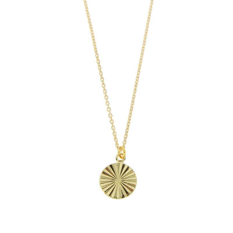 Kette mit Münze & Sonnenstrahlen - vergoldet | Shop Nory