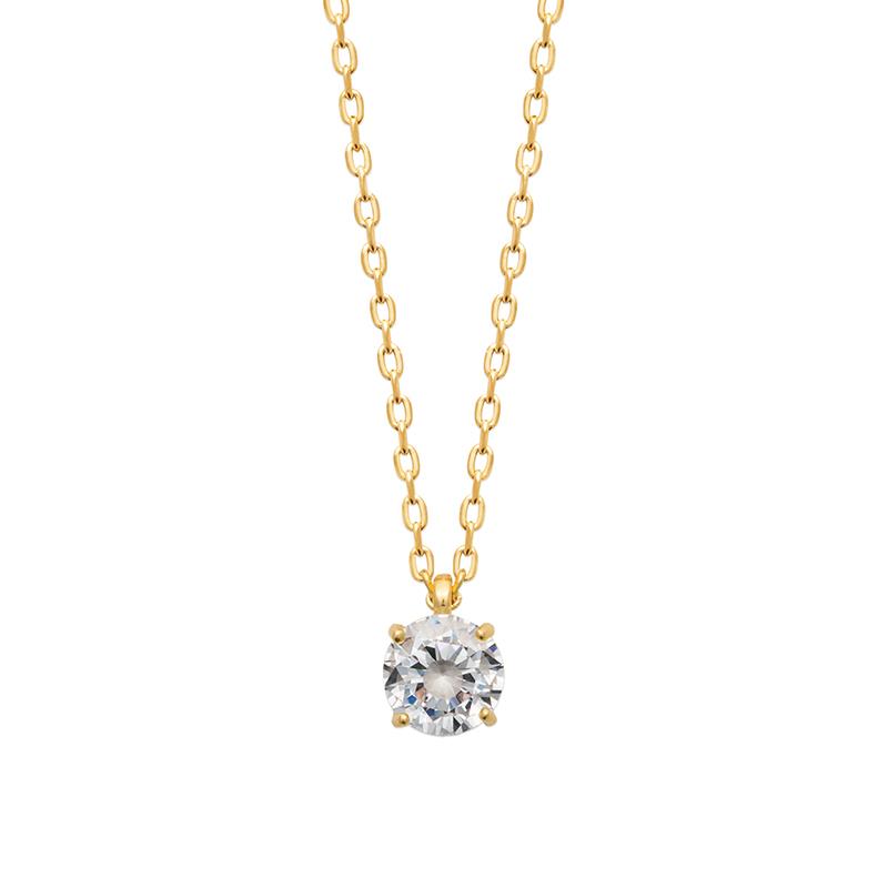 Kette mit Zirkonia Anhänger Vergoldet, Solitär-Kette für Damen | Shop Nory