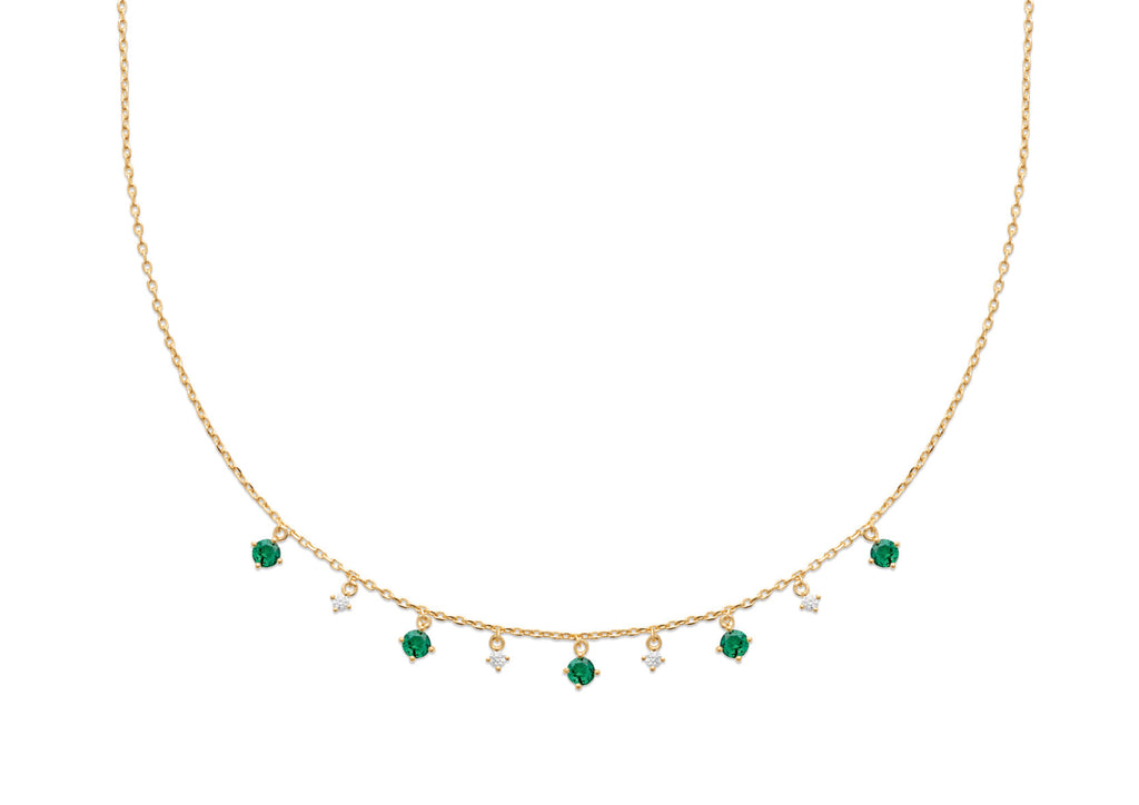 Kette Mit 9 Zirkonia-Steinchen - 18K vergoldet | Shop Nory