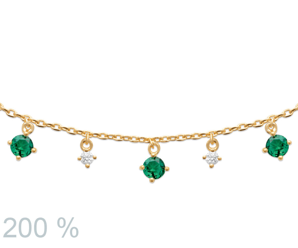 Kette Mit 9 Zirkonia-Steinchen - 18K vergoldet | Shop Nory