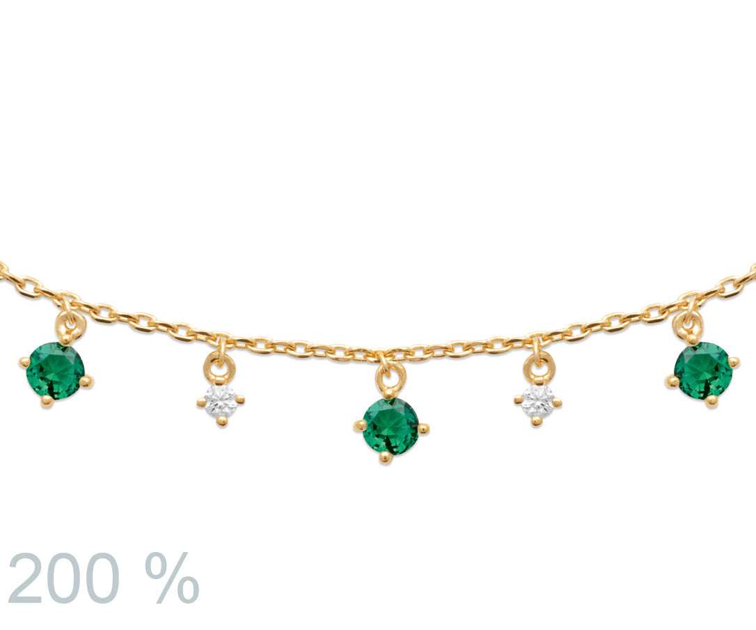 Kette Mit 9 Zirkonia-Steinchen - 18K vergoldet | Shop Nory