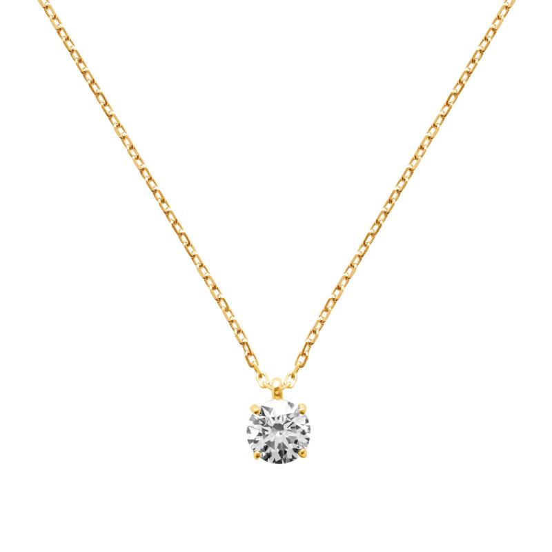 Kette mit Zirkonia Anhänger Vergoldet, Solitär-Kette für Damen | Shop Nory