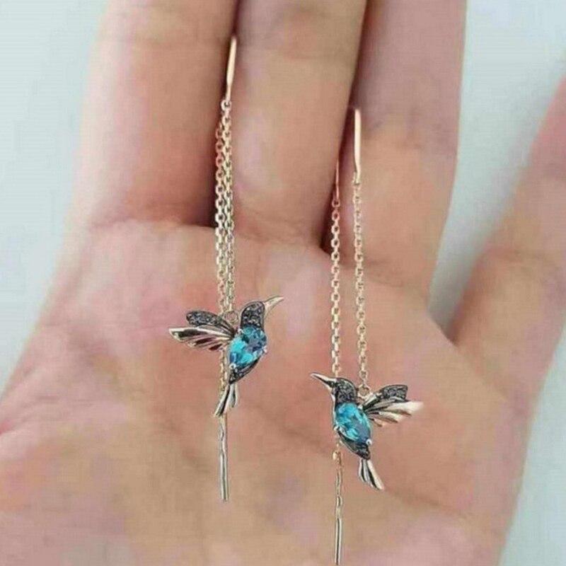 Schattige Kolibri Emaille Ohrringe mit Zirkonia - Amalia | Shop Nory