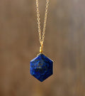 Lapis-Lazuli-Hexagon-Halskette | Shop Nory