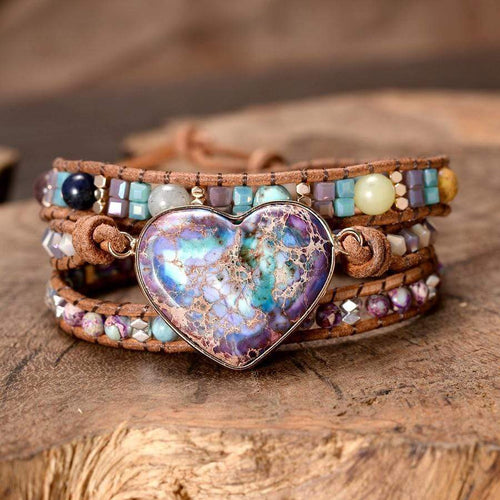 Heilender Jaspis-Herz-Wickelarmband – Amaris | Shop Nory