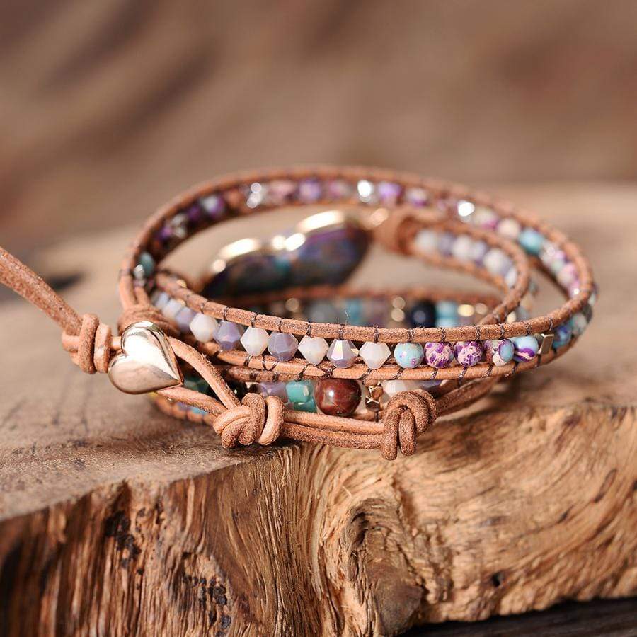Heilender Jaspis-Herz-Wickelarmband – Amaris | Shop Nory