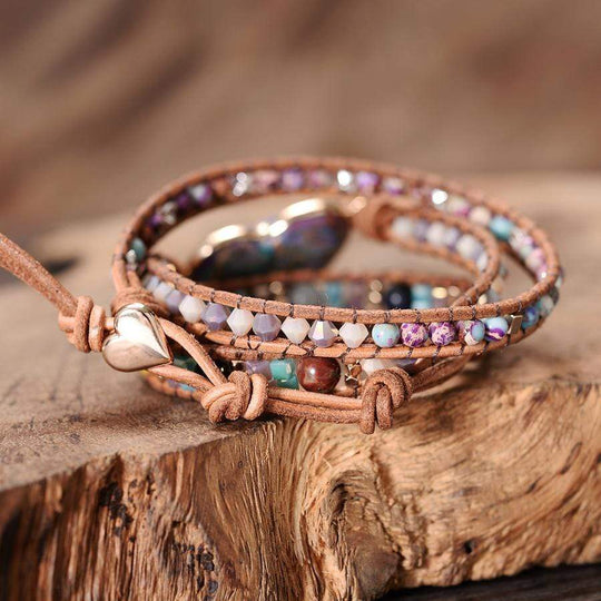 Heilender Jaspis-Herz-Wickelarmband – Amaris | Shop Nory