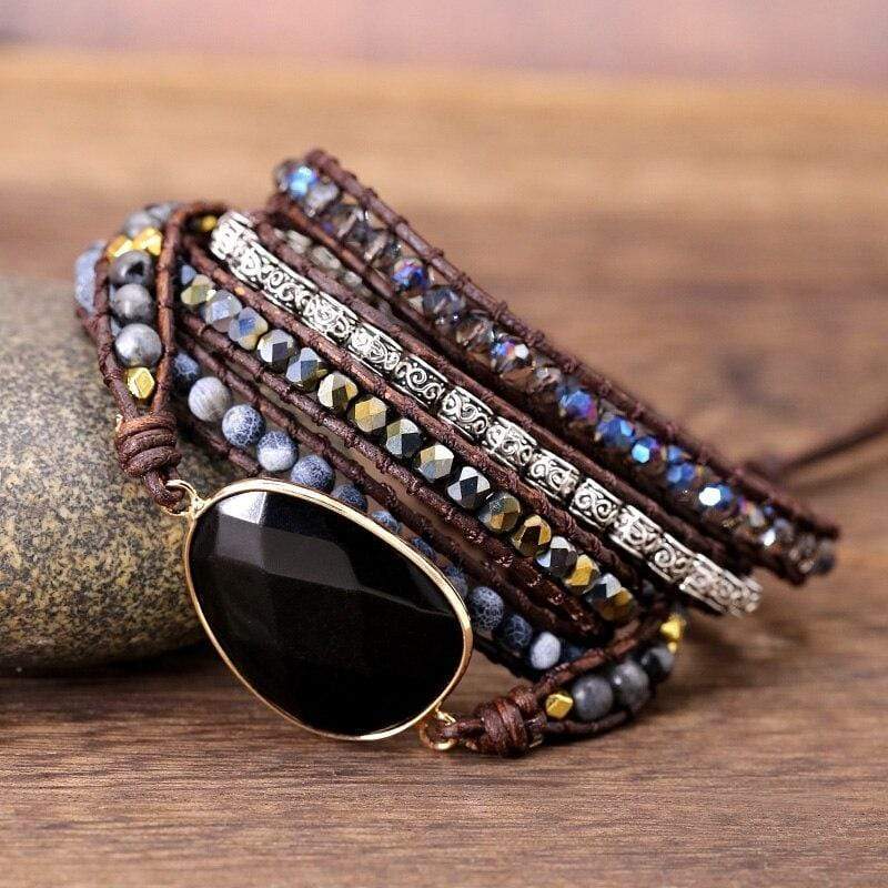 Kraftvolles Onyx-Wickelarmband – Isadora | Shop Nory
