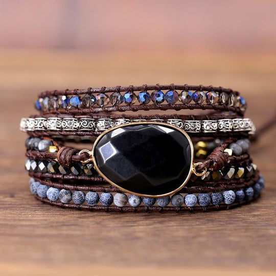 Kraftvolles Onyx-Wickelarmband – Isadora | Shop Nory
