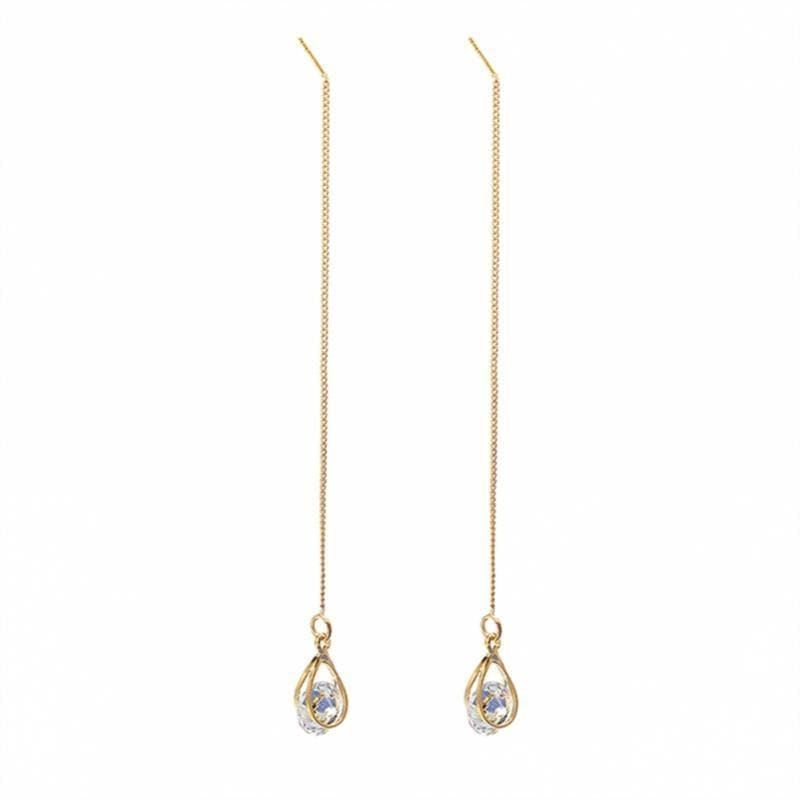 Lange Tropfen-Strass-Ohrringe – Isalyn | Shop Nory