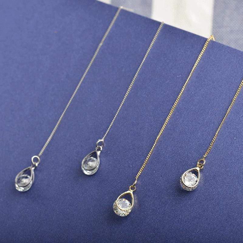 Lange Tropfen-Strass-Ohrringe – Isalyn | Shop Nory