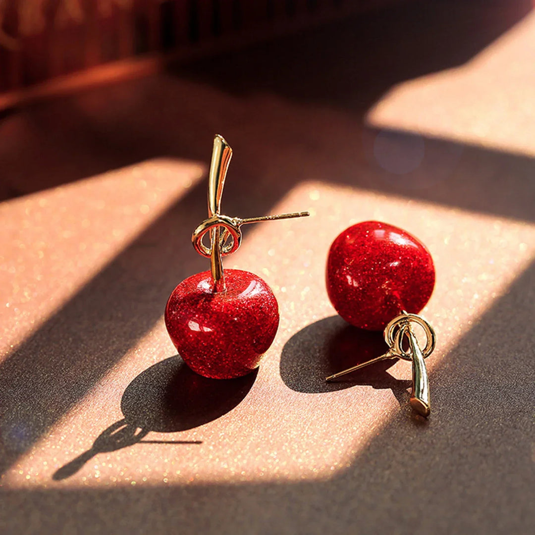 Wunderschöne rote Kirschohrringe | Shop Nory