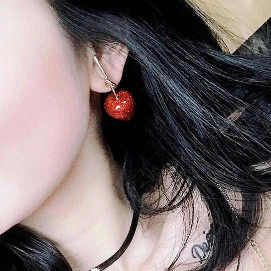Wunderschöne rote Kirschohrringe | Shop Nory