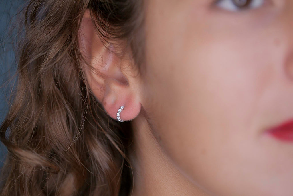 Creolen Ohrringe mit Zirkonia aus Silber | Shop Nory