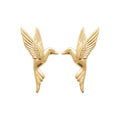 Eleganten Kolibri Ohrstecker vergoldet - Vogel Ohrringe für Damen | Shop Nory