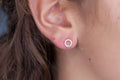 Ohrstecker Kreis mit Zirkoniasteinen Vergoldet - Ohrringe für Damen | Shop Nory