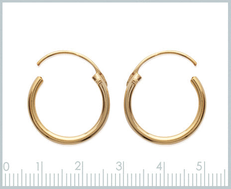 Kleine Ohrringe Creolen 14mm Vergoldet | Shop Nory