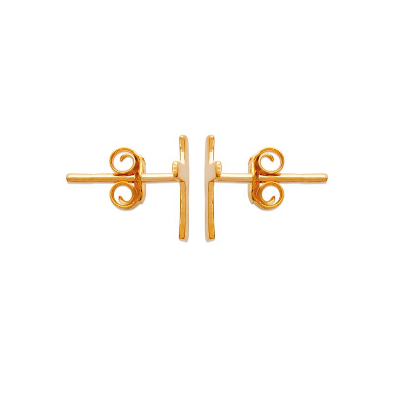 Kreuz Ohrstecker Vergoldet - Ohrringe für Damen | Shop Nory