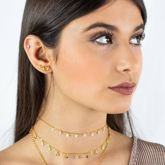 Blumenförmige Zirkonia-Ohrringe – Elise | Shop Nory
