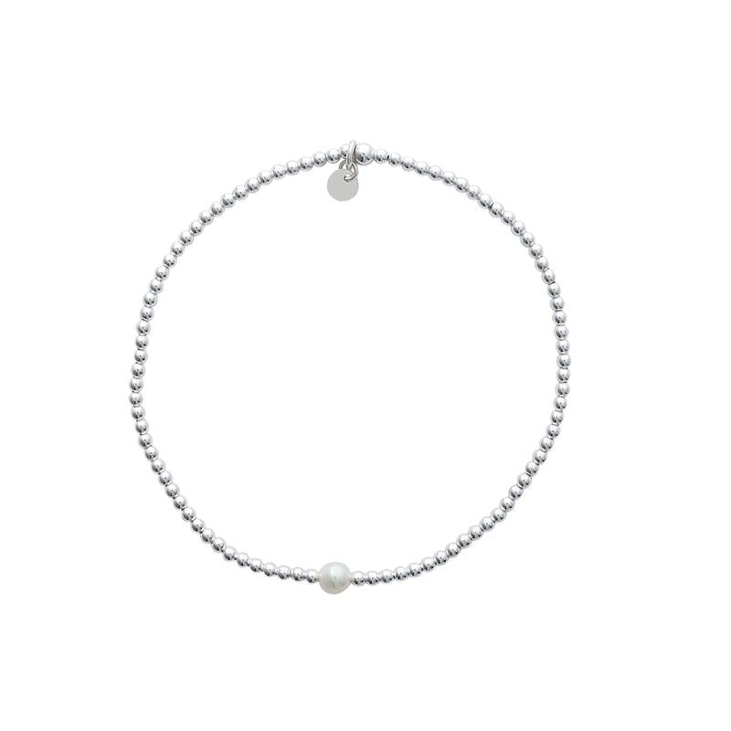 Kugelarmband mit weißer Perle aus 925er Silber – Minimalistische Eleganz mit einem besonderen Akzent | Shop Nory