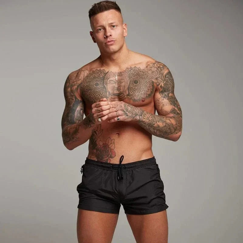 Kurze Badeshorts für Männer mit Tasche