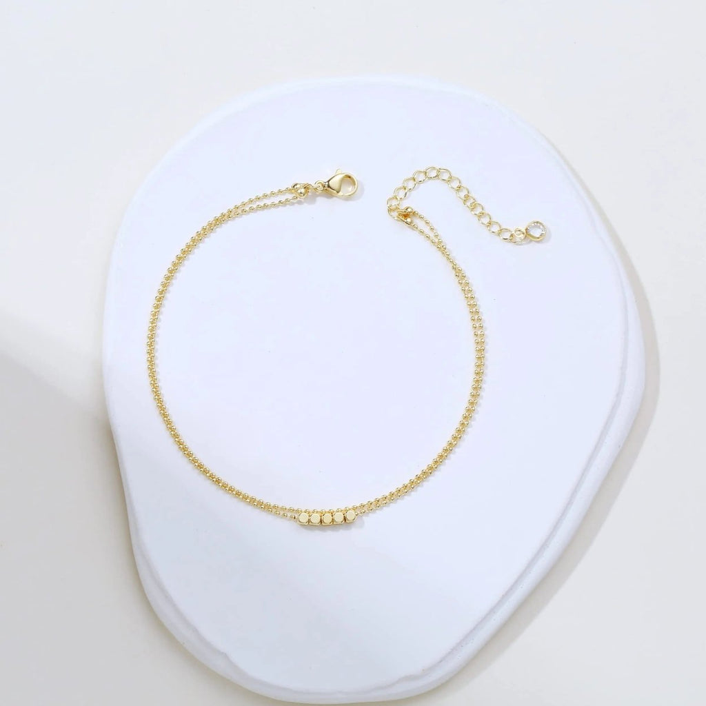 14k Gold Punkt Fußkette Sommer Strand | Shop Nory