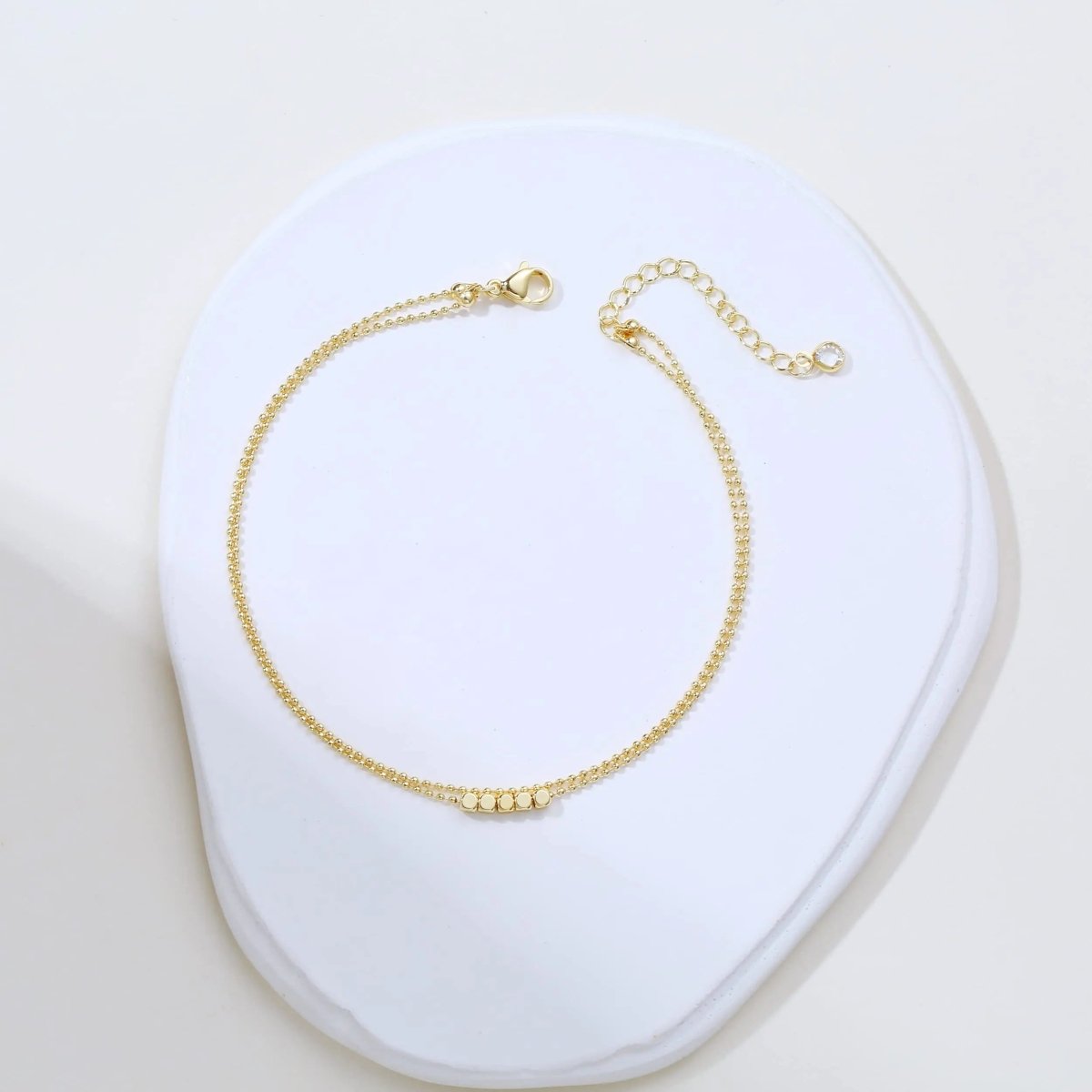 14k Gold Punkt Fußkette Sommer Strand | Shop Nory