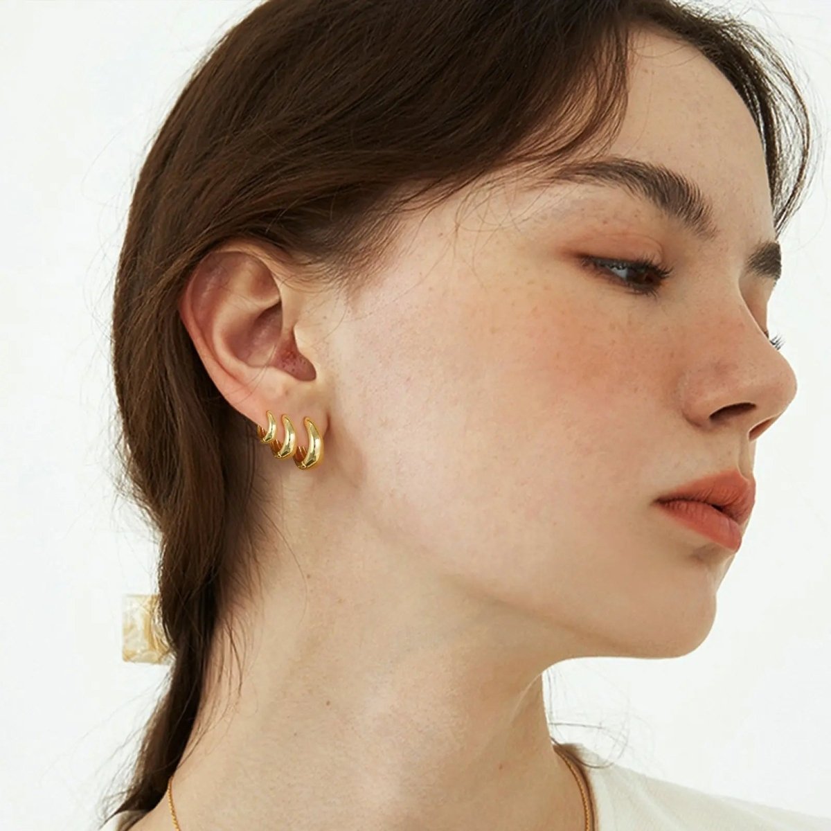 14K vergoldete kleine Creolen | Shop Nory
