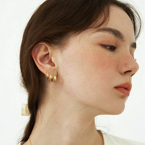 14K vergoldete kleine Creolen | Shop Nory