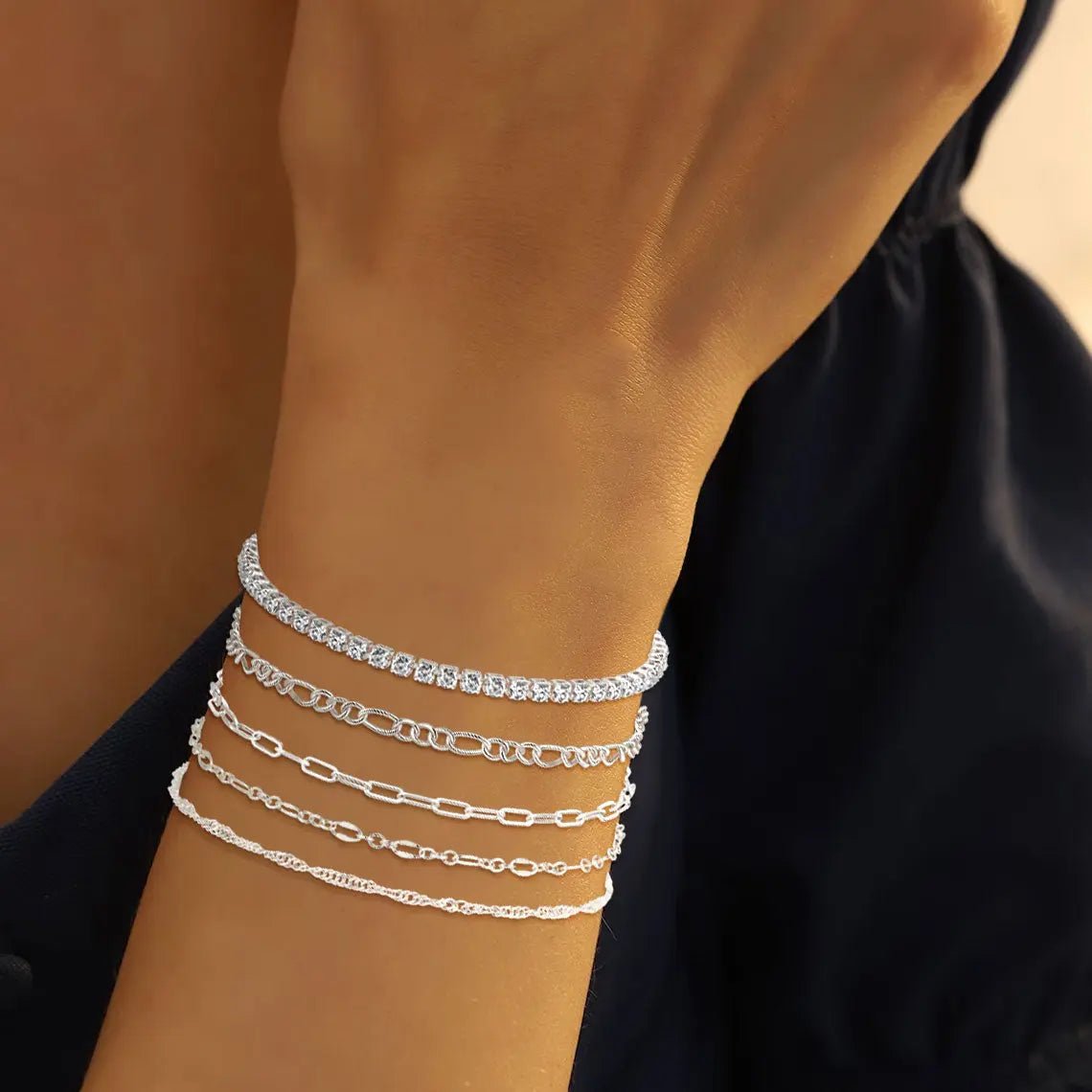 14K Silber Zarte Armband Stapel | Shop Nory