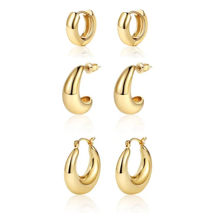 3 Paar Chunky Creolen Set | Shop Nory