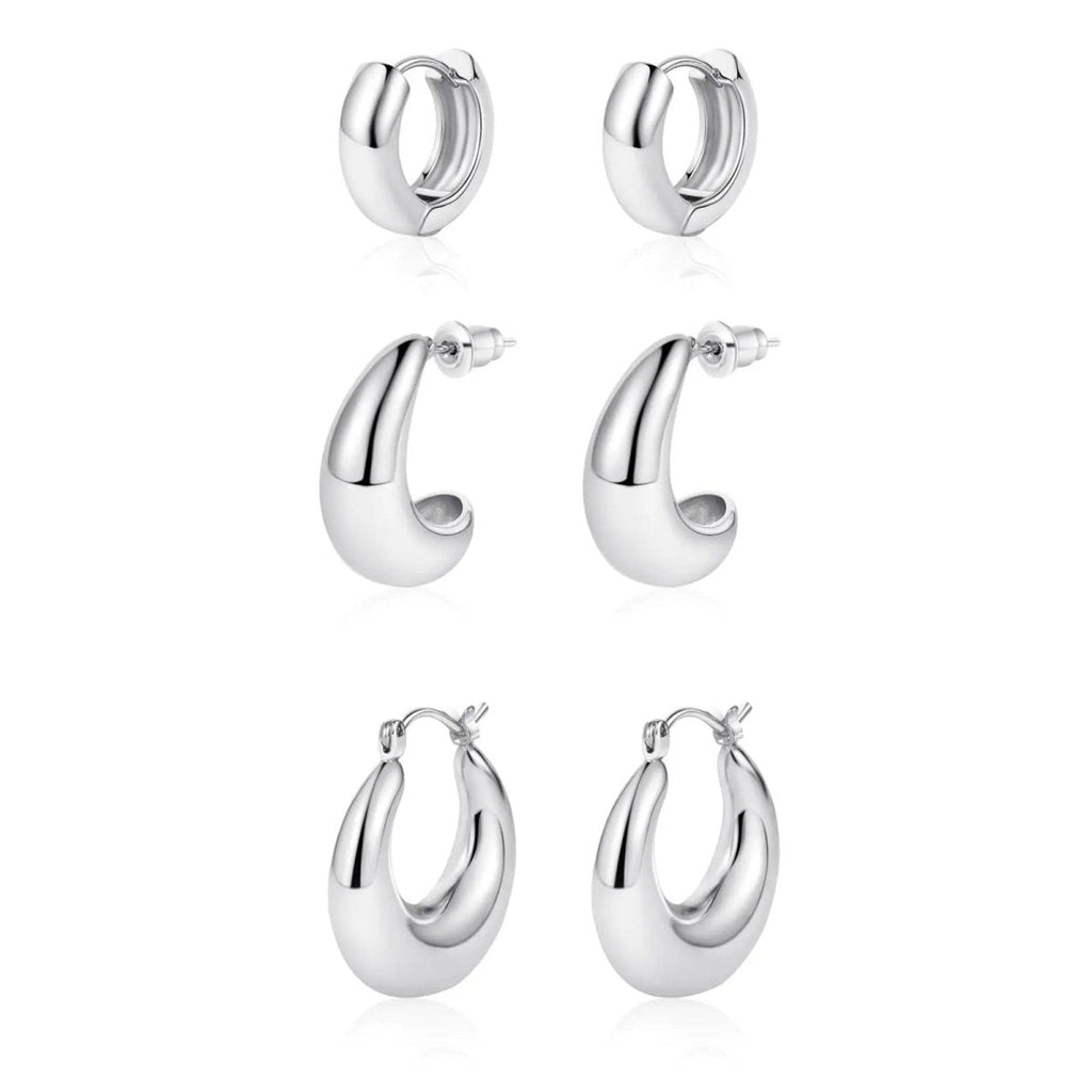 3 Paar Chunky Creolen Set | Shop Nory