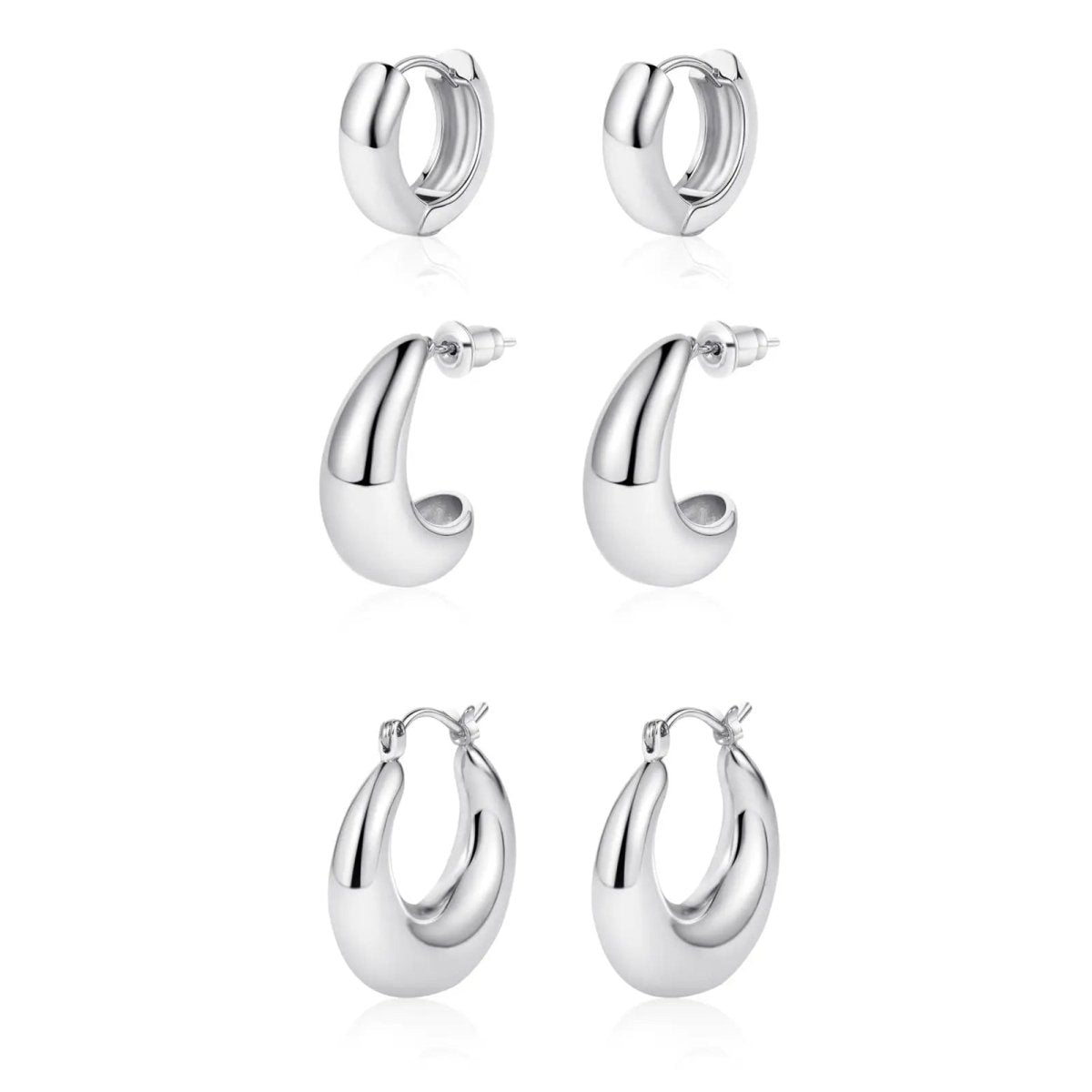 3 Paar Chunky Creolen Set | Shop Nory