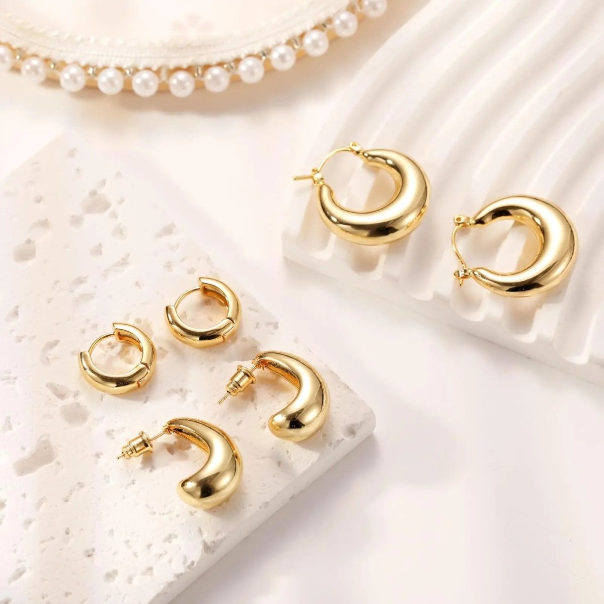 3 Paar Chunky Creolen Set | Shop Nory