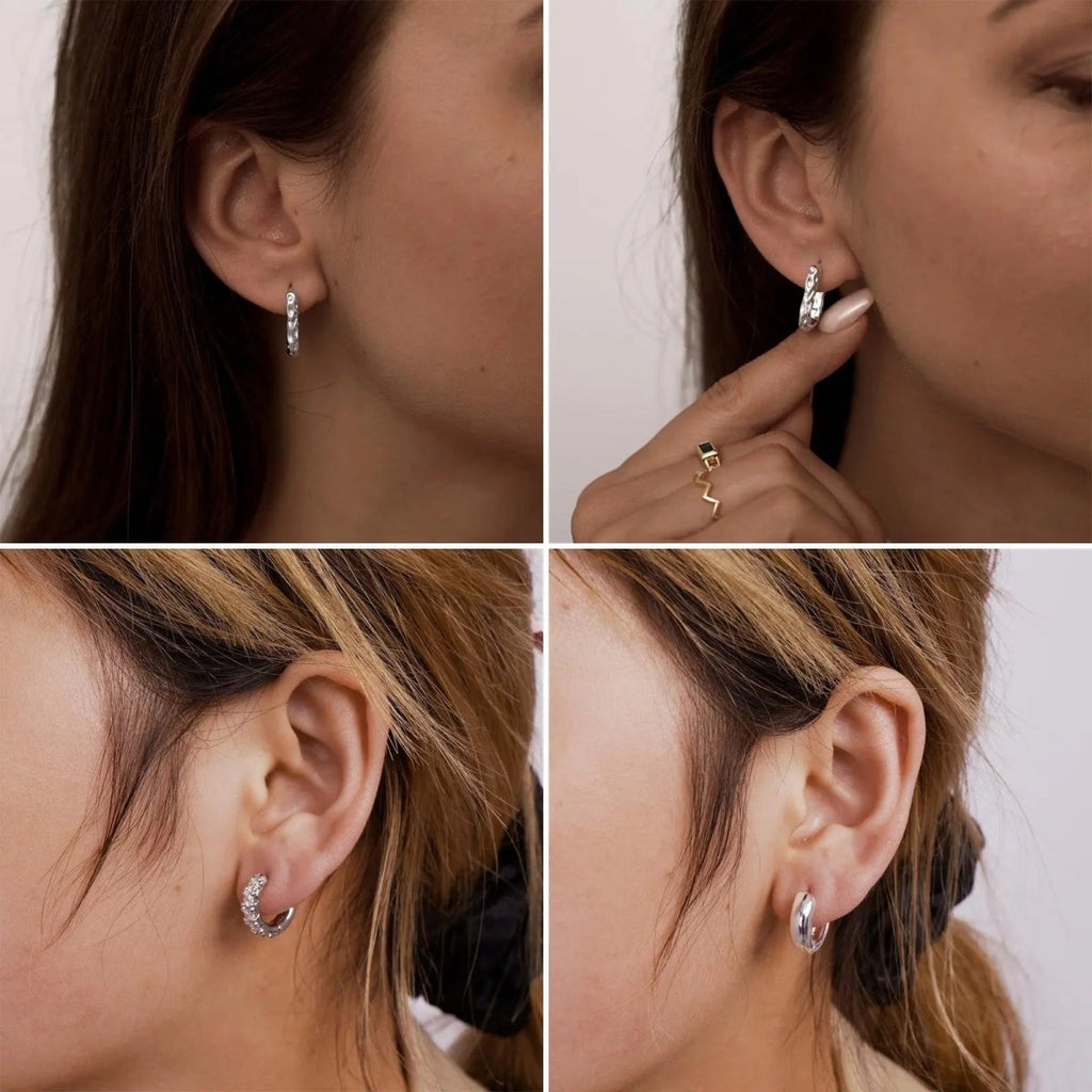 6 Paar Silber-/Gold Hoop Ohrringe | Shop Nory
