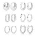 6 Paar Silber-/Gold Hoop Ohrringe | Shop Nory