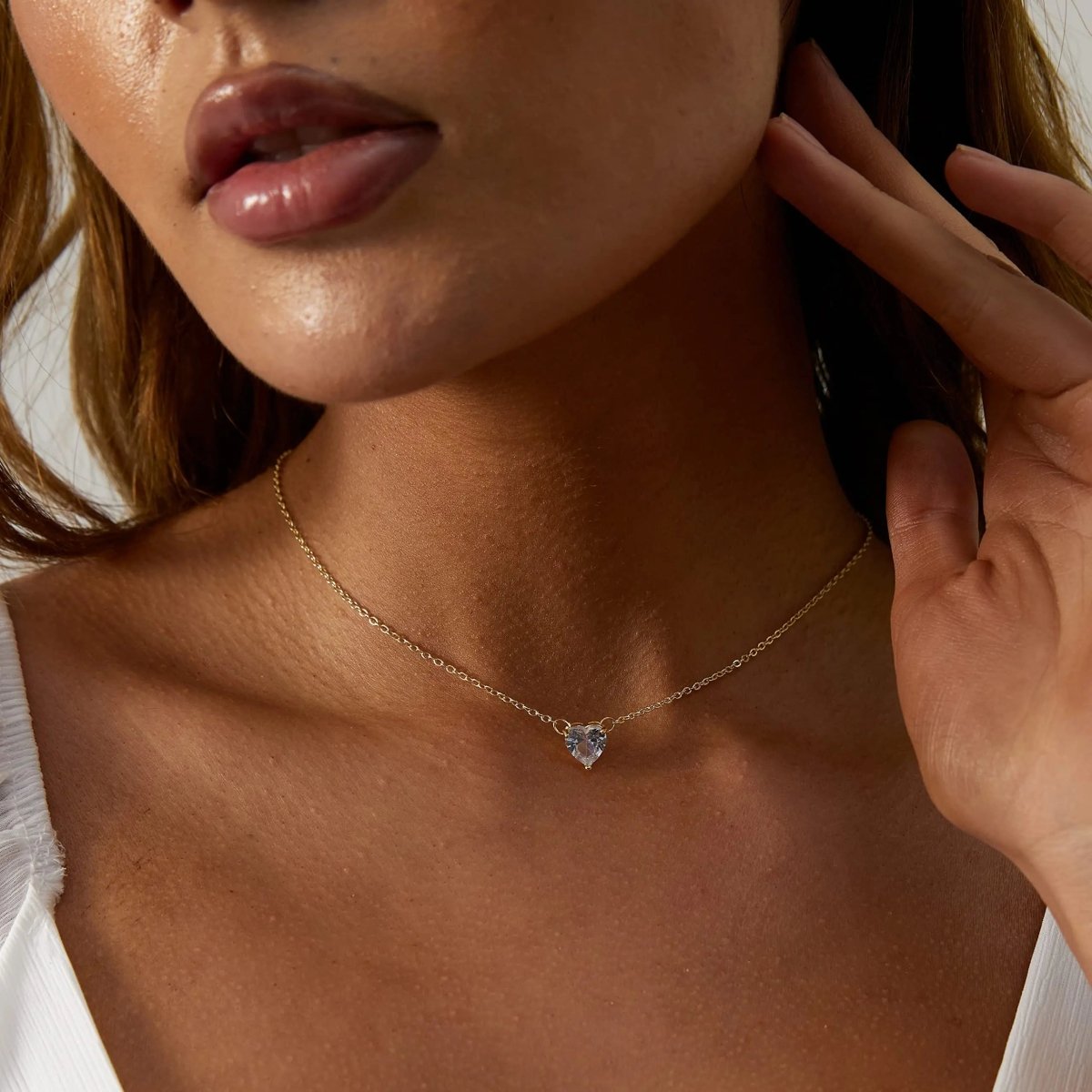 Big Heart CZ Gold Halsketten | Shop Nory