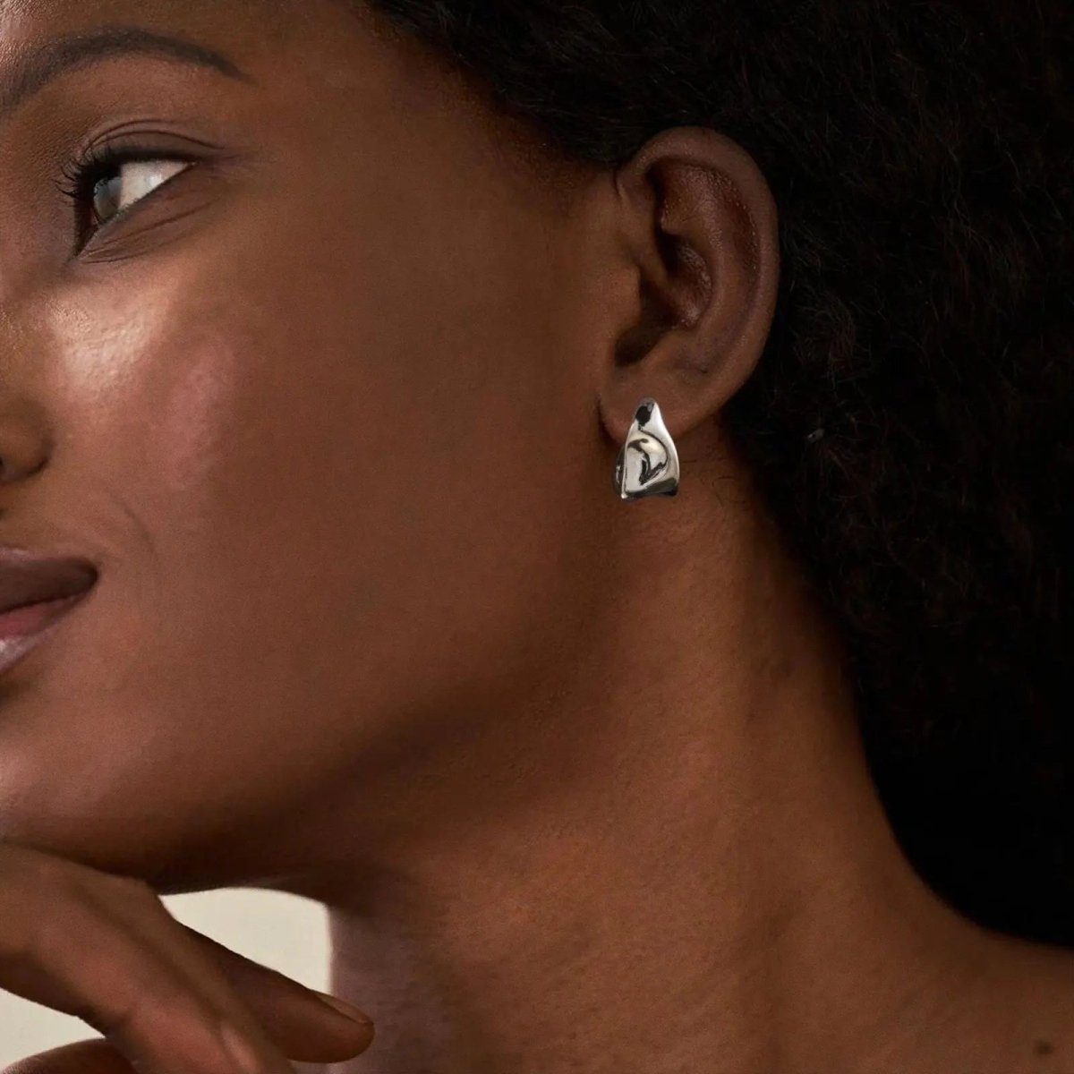 Chunky Silber Geometrische Ohrringe | Shop Nory