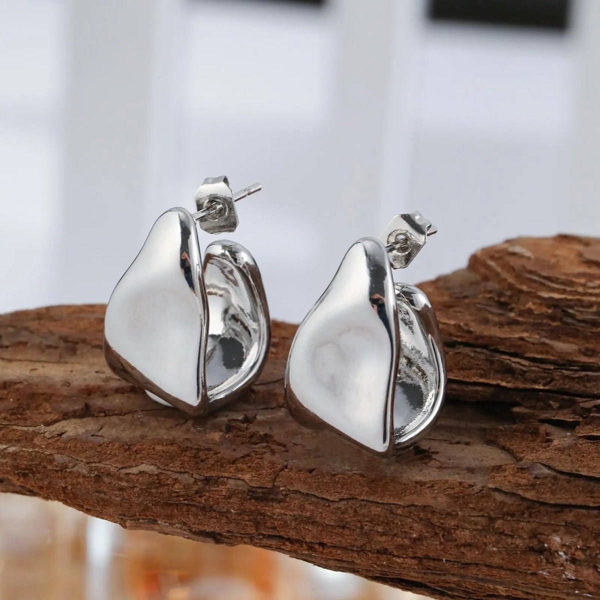 Chunky Silber Geometrische Ohrringe | Shop Nory
