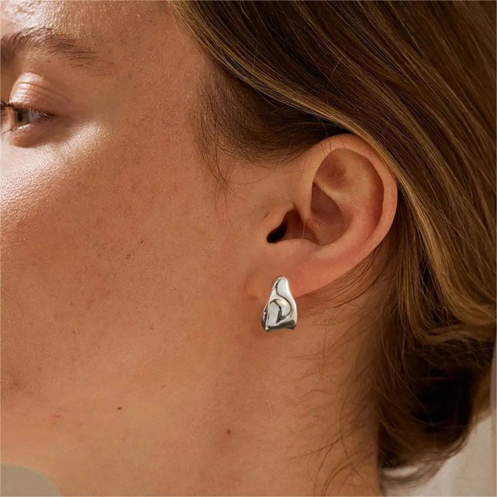 Chunky Silber Geometrische Ohrringe | Shop Nory