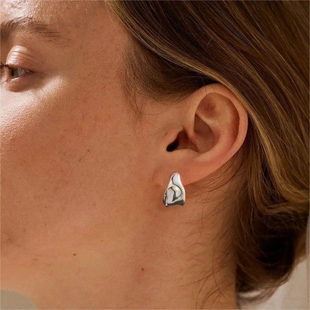 Chunky Silber Geometrische Ohrringe | Shop Nory