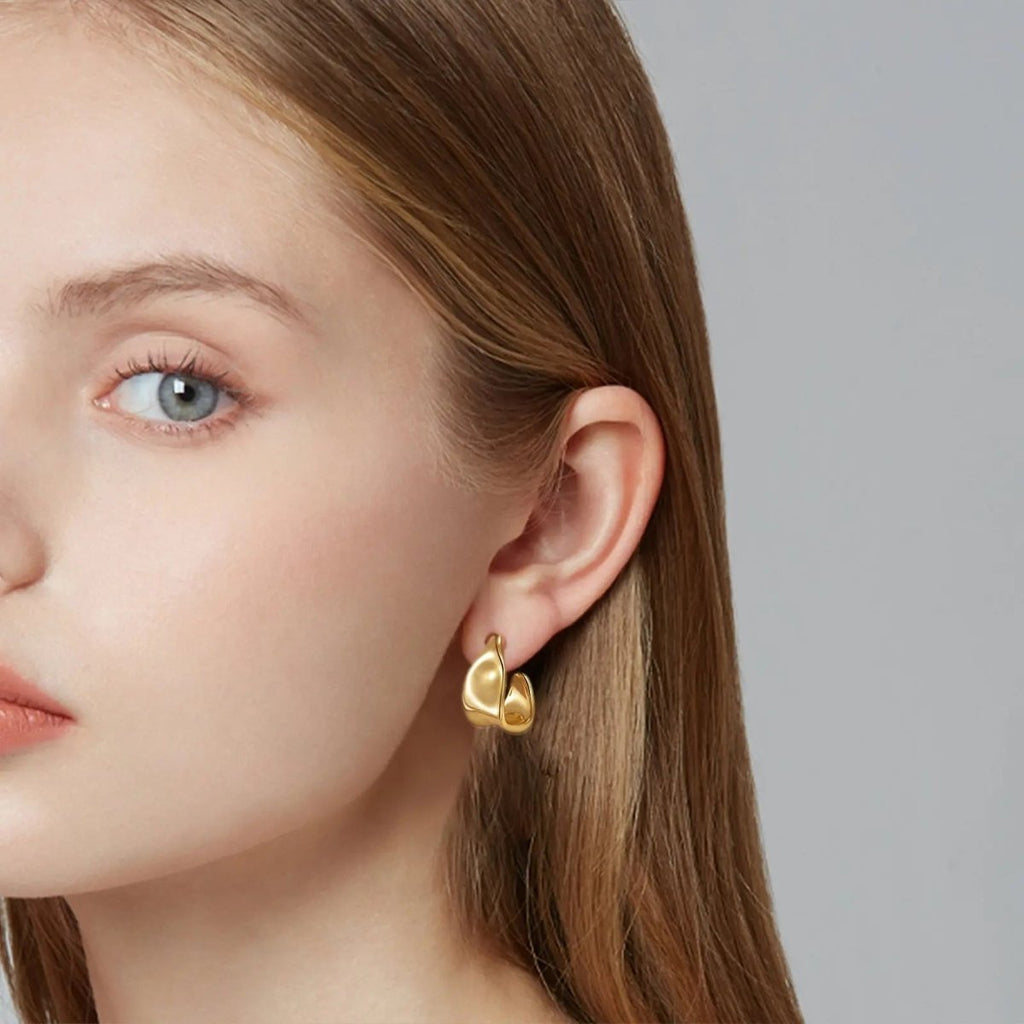 Chunky Silber Geometrische Ohrringe | Shop Nory